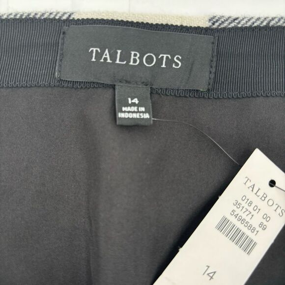 Talbots Checkerboard Wool Blend Lined Skirt Siz 14 Academia NWT - Picture 4 of 9